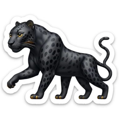 A black leopard walking  like this sticker