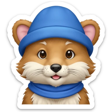 blue hat animal sticker