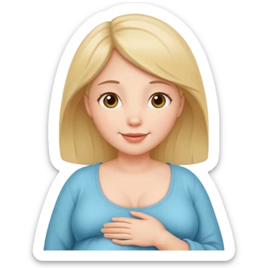 pregnant woman looking up sticker