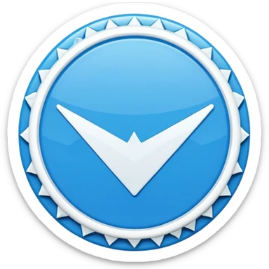A high-quality 3D render of the Instagram Blue Verification Tick badge. The icon should be a bright blue serrated circle with a clean white checkmark in the center. Glossy finish, soft studio lighting, isolated on a pure white background, 8k resolution, realistic textures." sticker