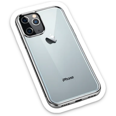 iphone 16 pro, silver with glass phone case  sticker