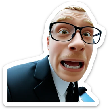 boy in formal suit glasses sticker