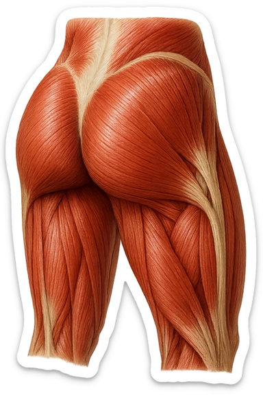 MUSCOLI ANATOMICI DI GLUTEI UMANI, IPERREALISTICI 4K sticker