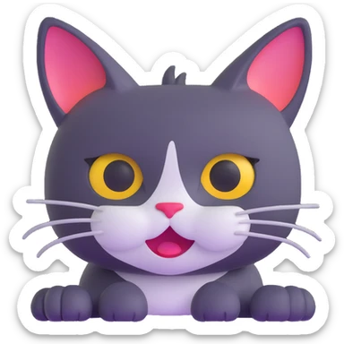 jolly one-eyed cat sticker