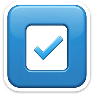 Checkmark in a blue box sticker