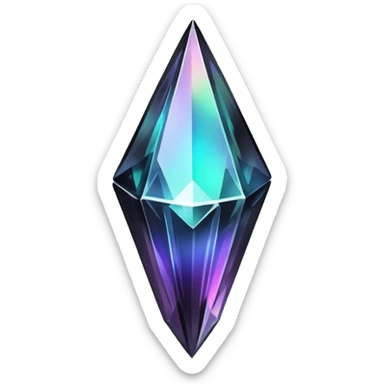 Black iridescent nebula crystal shard sticker