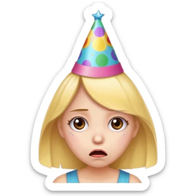 a very upset girl whose bithday has been forgotten sticker