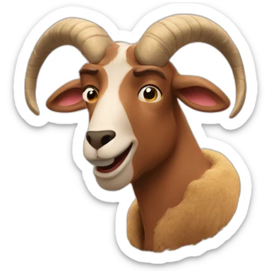 Ted Lasso smoking a giant goat sticker