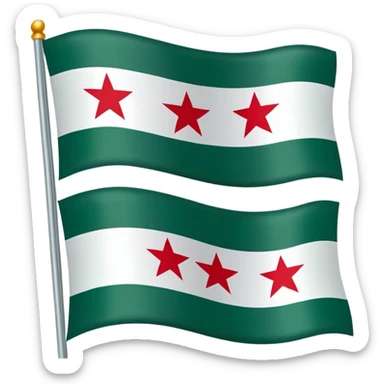 Dark Green syria flag with three red flags  sticker