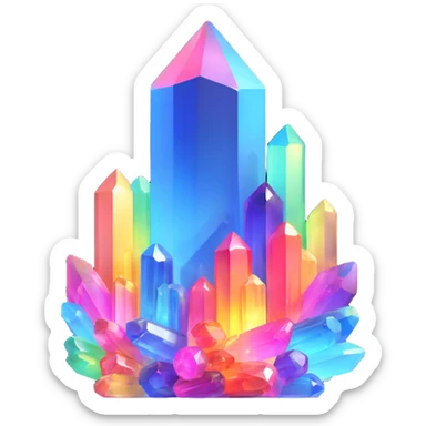 rainbow aura quartz crystal sticker