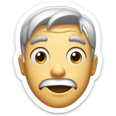 Surprised face with eye brows up and fore head wrinkles sticker