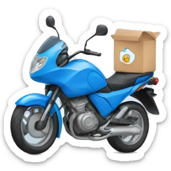 blue Moto delivering water bottles sticker