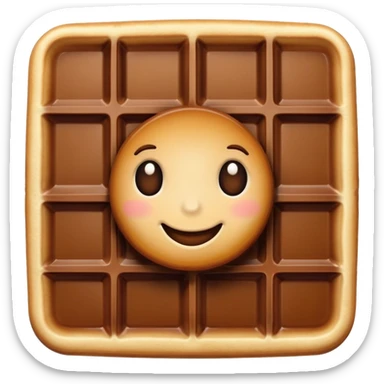 Waffle with chocolate sticker