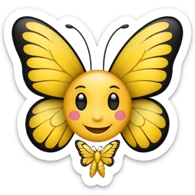 Emoji sourire avec un nœud papillon dans les cheveux sticker