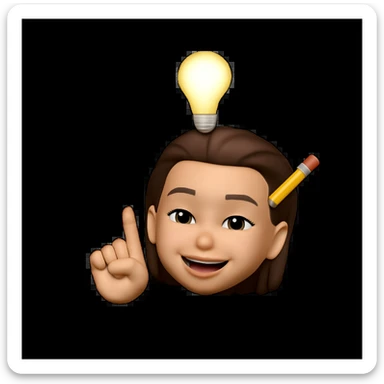 add a pencil located behind her right ear, keep the same style as the original image sticker