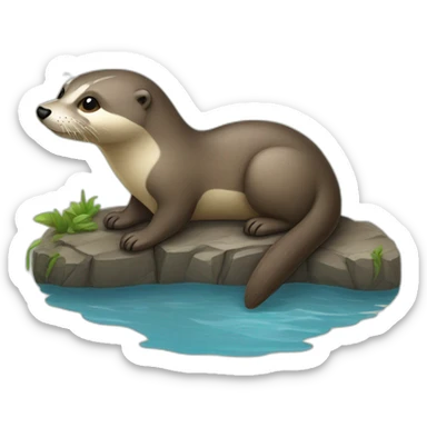 Loutre sur chien sticker