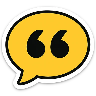 quotes icon in gold and black sticker