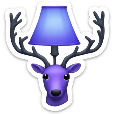 a bluish-purple reindeer-shaped lamp sticker