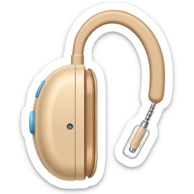 Telinga aid, hearing aid color beinge tapi earmold color white  sticker