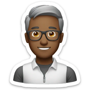 man with rectangular glasses wearing a grey flat bill and loves coke sticker