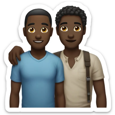 Two men in love one with dark skin one with light skin  sticker