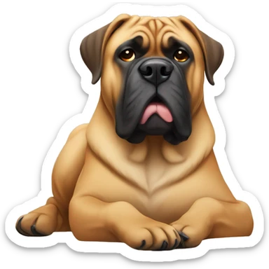 Bullmastiff lounging around  sticker