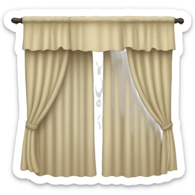 closed curtains sticker