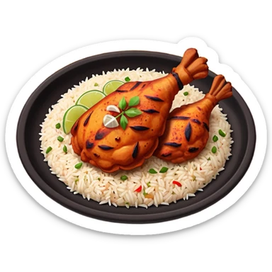 chicken tandoori with  tandoori  masala rice sticker