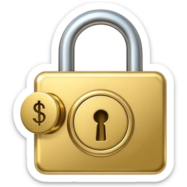 Lock with money symbol sticker