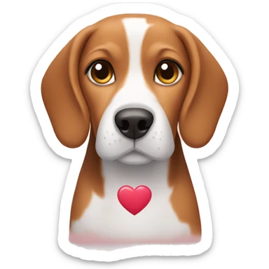 Beagle with hearts sticker