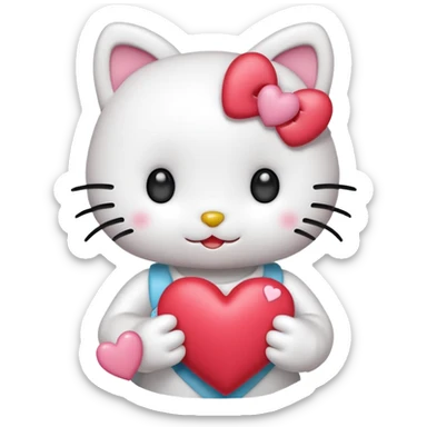 Genera esta emojis 🤍 con un hello Kitty en el medio sticker