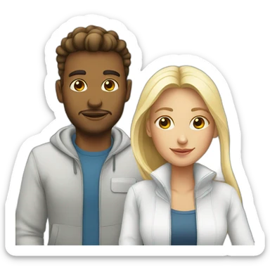  couple white in airport sticker