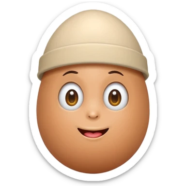 a funny, proud cartoon-style egg character with small cap , solid orange background. sticker