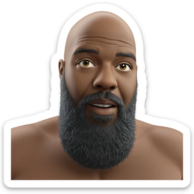bald male with beard sticker