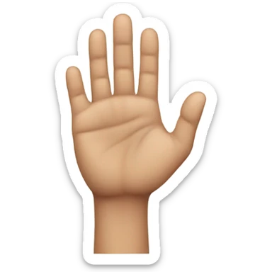 left hand, semi transparent except thumb sticker