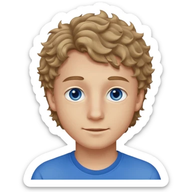 20 year old boy with slightly curly dark blonde hair and blue eyes with 20 year old girl with brown hair and blue eyes (girl is brunette (straight hair), boy is blonde.) BLONDE BOY sticker