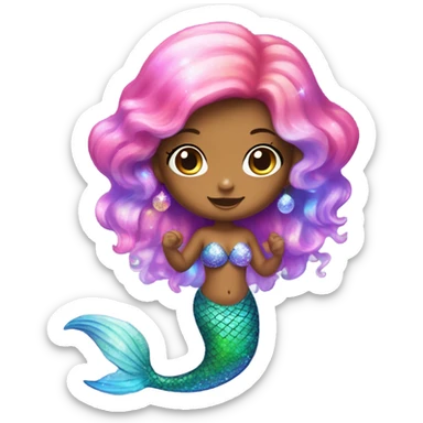 Lisa frank glitter baby mermaid sticker