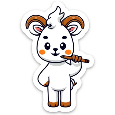 goat smoking a blunt sticker