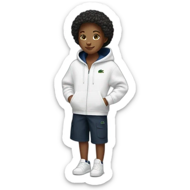 Lacoste tênis black girl with white lacoste hoodie sticker