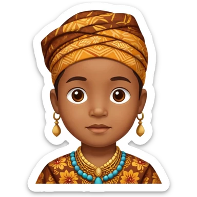 Indonesian child wearing traditional batik clothing sticker