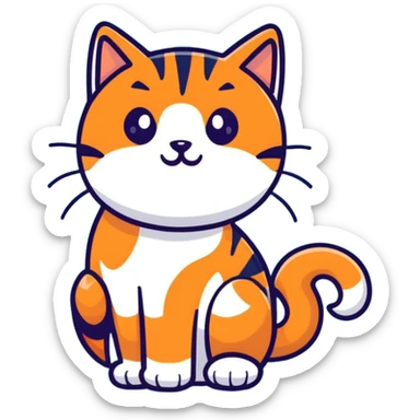 playful orange tabby cat sticker