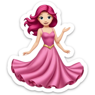 princess ariel in pink dress  sticker