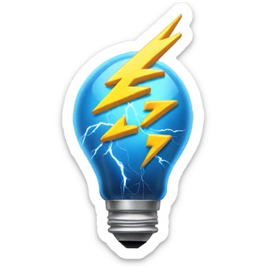 A brain with a lightning bolt going through it, symbolizing creativity, inspiration, or a "lightbulb moment." sticker