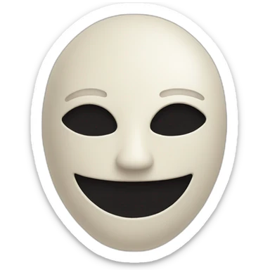 mask smiley flattened on top sticker