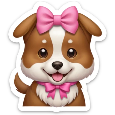 dog with a pink bow sticker