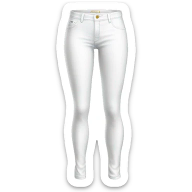 Realistic isolated side view of a pair of white jegging pants.  sticker