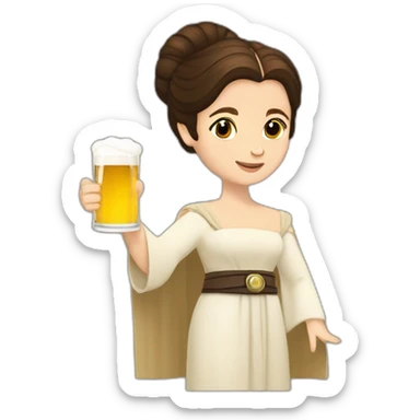 princesa leia con una jarra de cerveza sticker