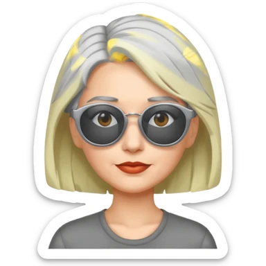 Woman with cool grey hair and shades sticker
