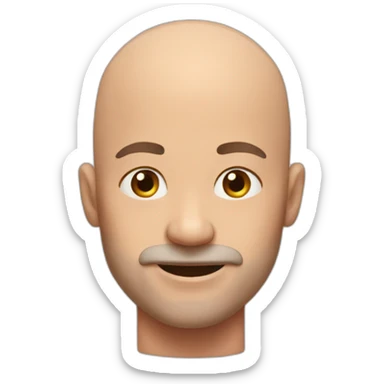 Bald man 41 year old eating meat  sticker