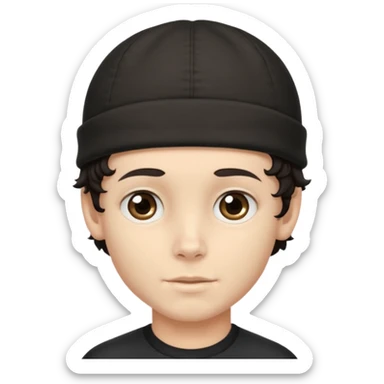 young boy dark hair with skullcap and curly sidelocks sticker